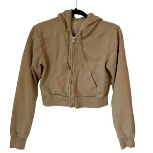 *** LISTING IS SOLD *** Brandy Melville Tan Cropped Hoodie